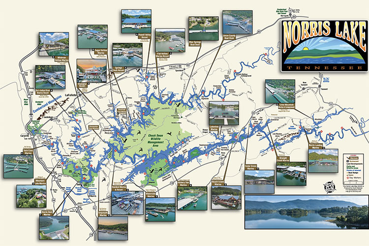 Norris Lake Map with Marina photos